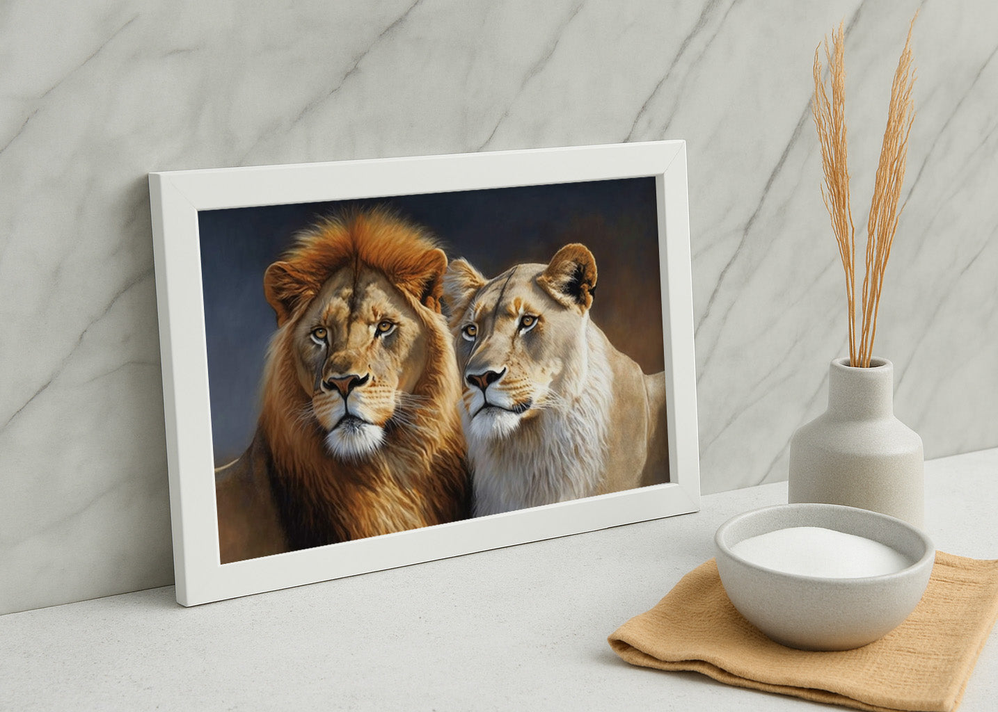 Cuadro La pareja de leones