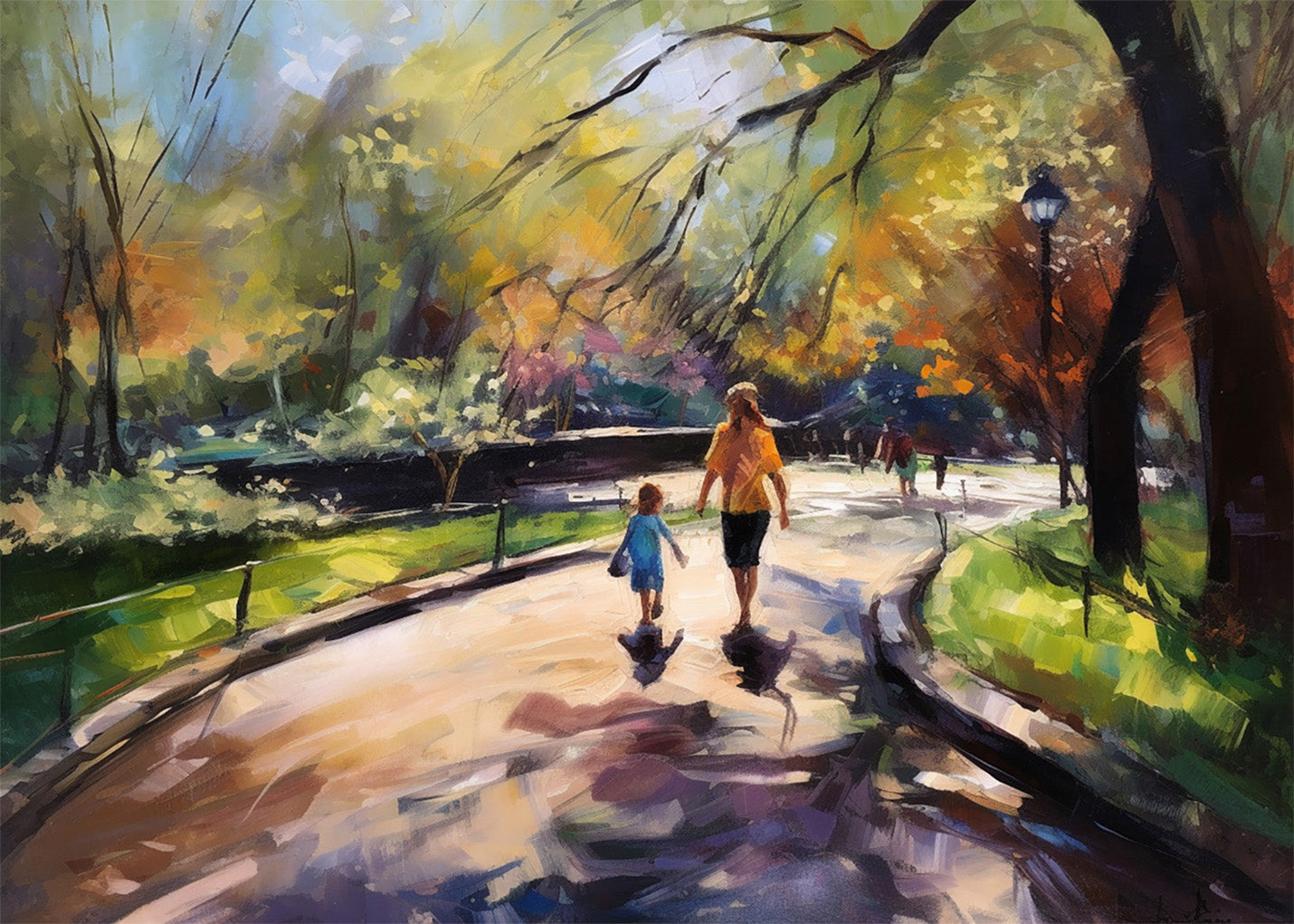 Cuadro Mama e hija paseando en el parque