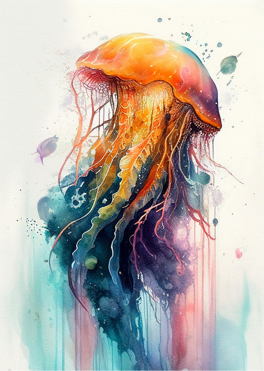 Cuadro Medusa estilo acuarela