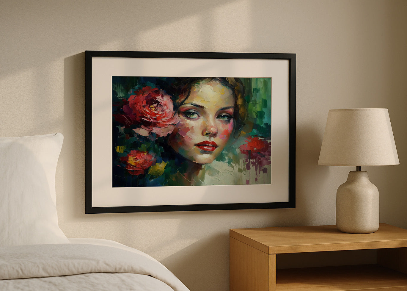 Cuadro Mujer con una flor en la oreja
