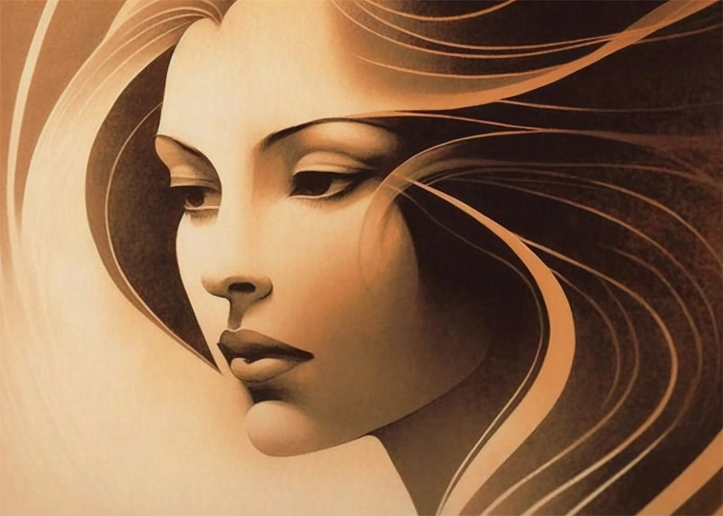 Cuadro La mujer del cabello café