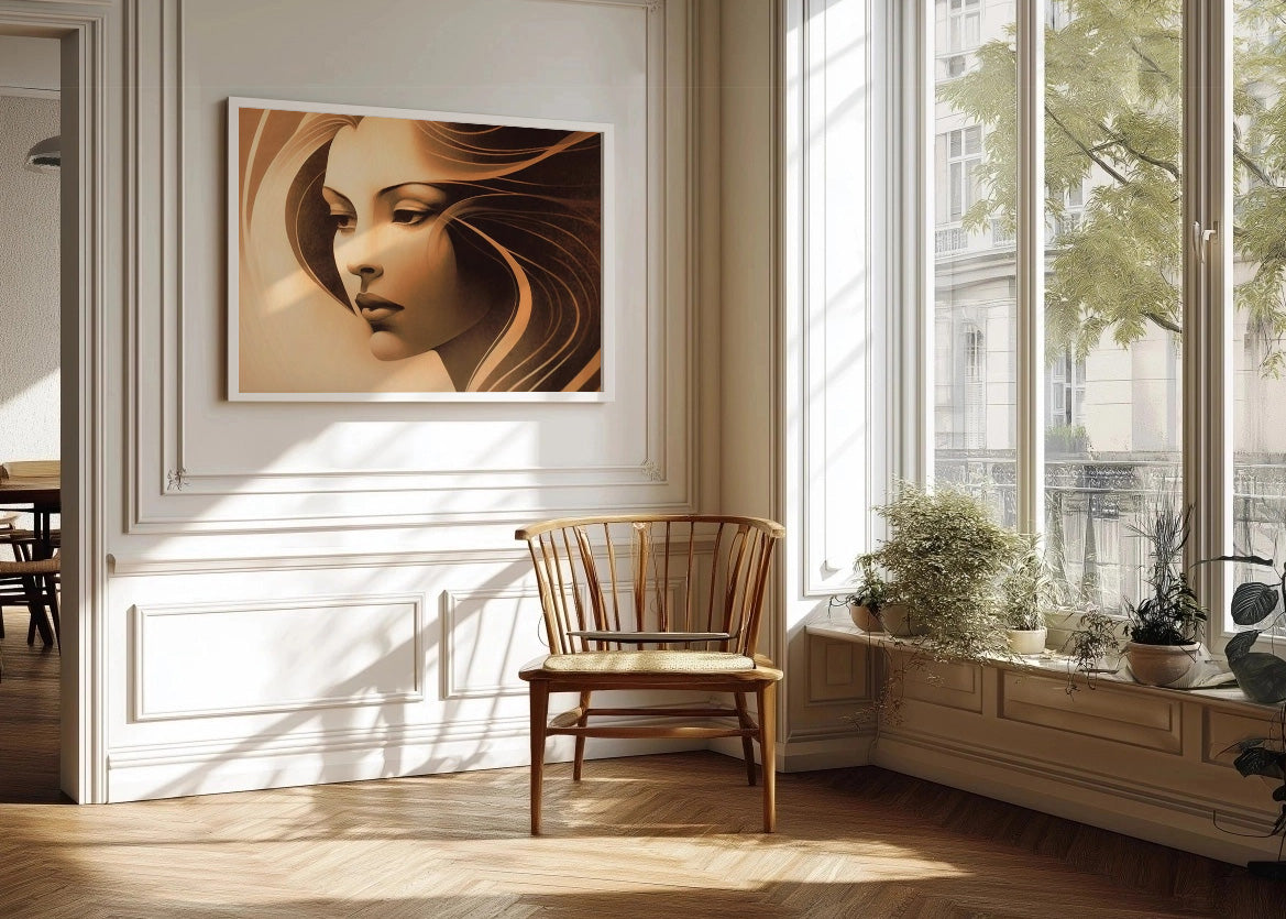 Cuadro La mujer del cabello café