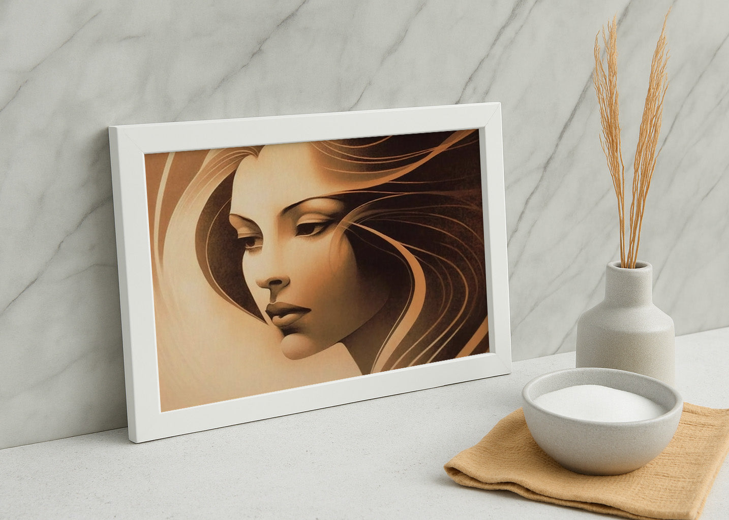 Cuadro La mujer del cabello café