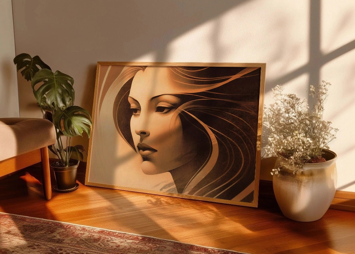 Cuadro La mujer del cabello café