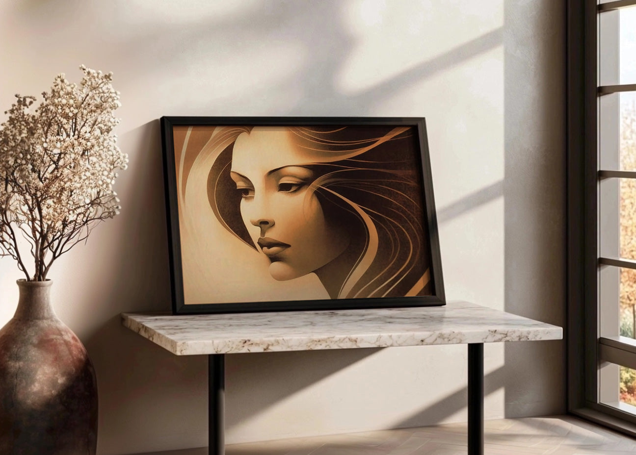 Cuadro La mujer del cabello café