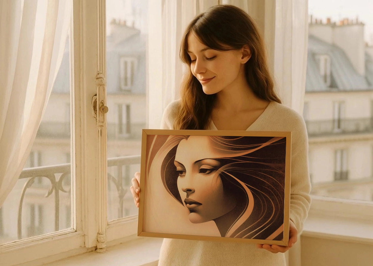 Cuadro La mujer del cabello café