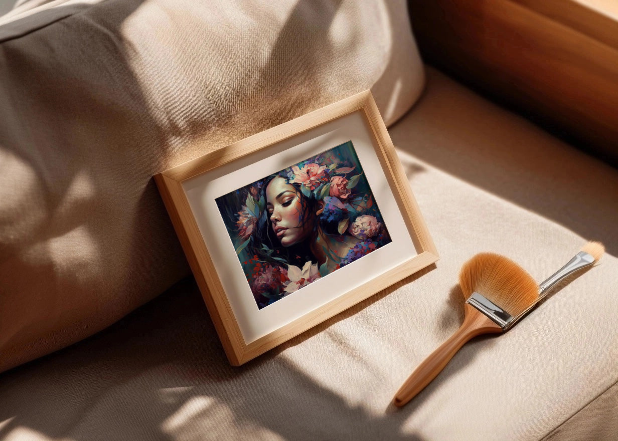 Cuadro Belleza femenina llena de flores