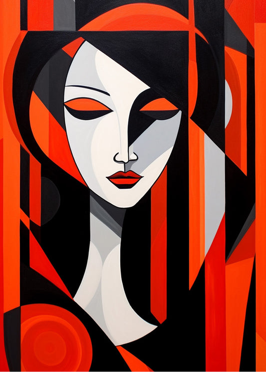 Cuadro Mujer roja (cubismo)