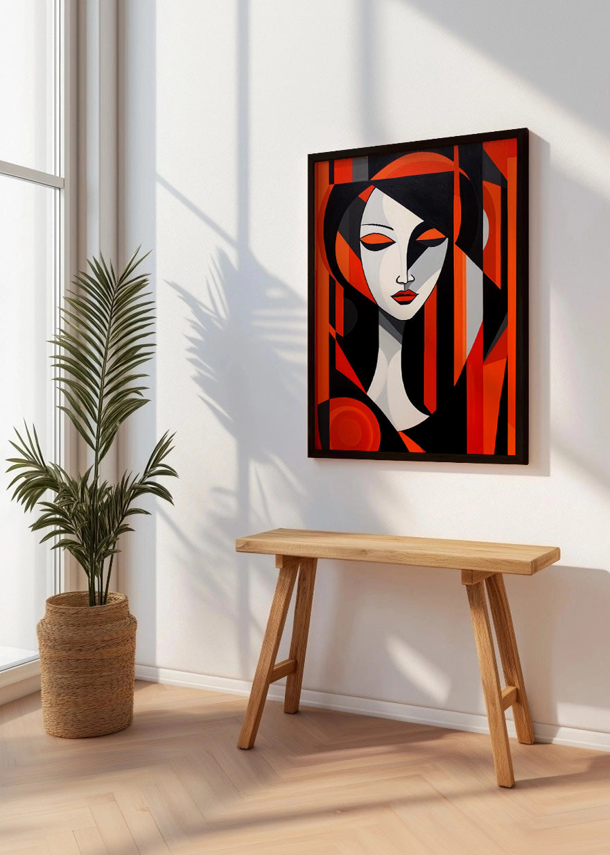 Cuadro Mujer roja (cubismo)