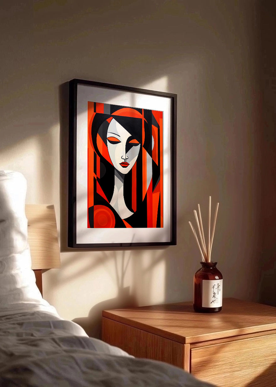 Cuadro Mujer roja (cubismo)
