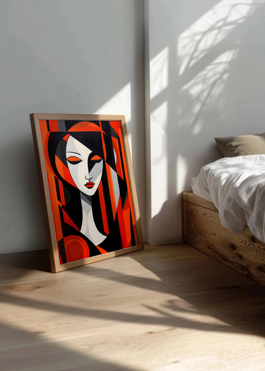 Cuadro Mujer roja (cubismo)
