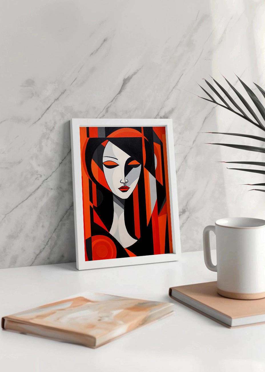 Cuadro Mujer roja (cubismo)