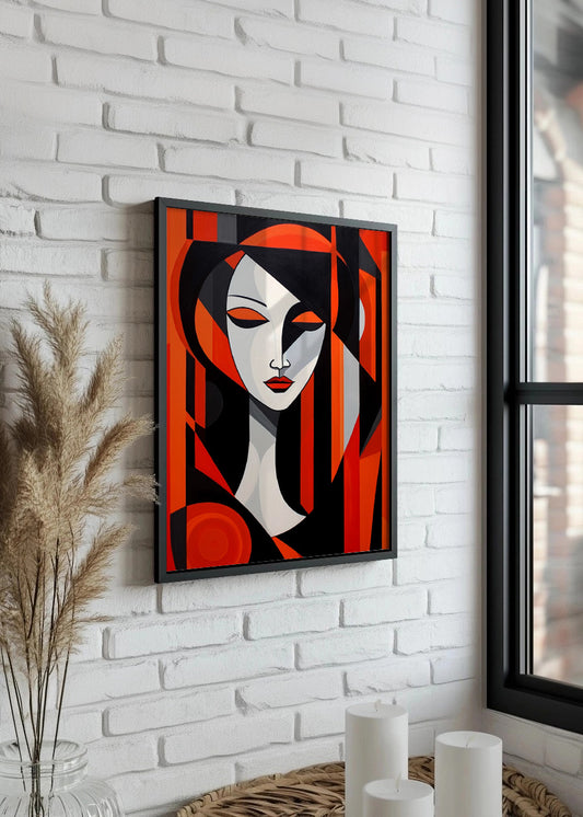 Cuadro Mujer roja (cubismo)