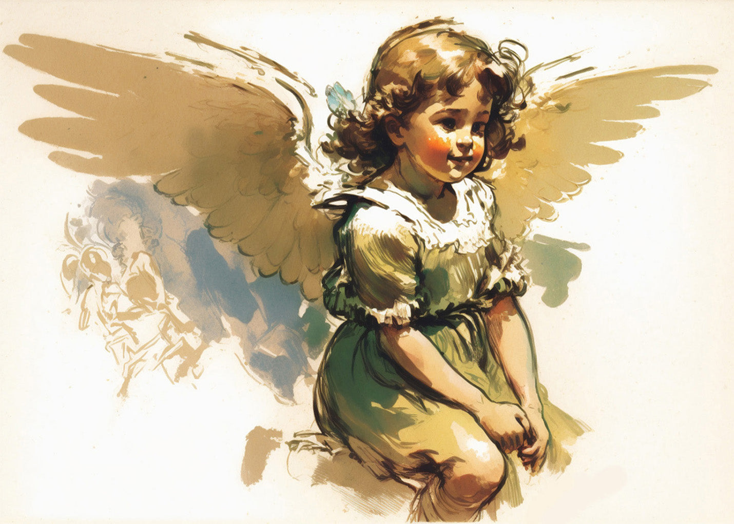 Cuadro Angelito en dibujo infantil