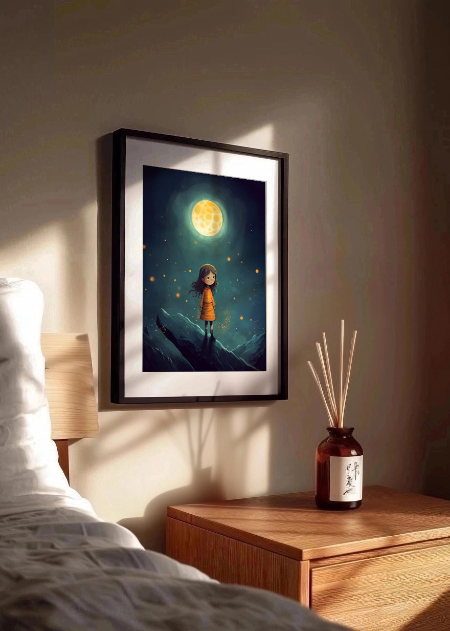Cuadro Niña bajo la luna