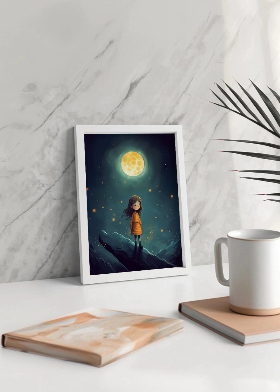 Cuadro Niña bajo la luna