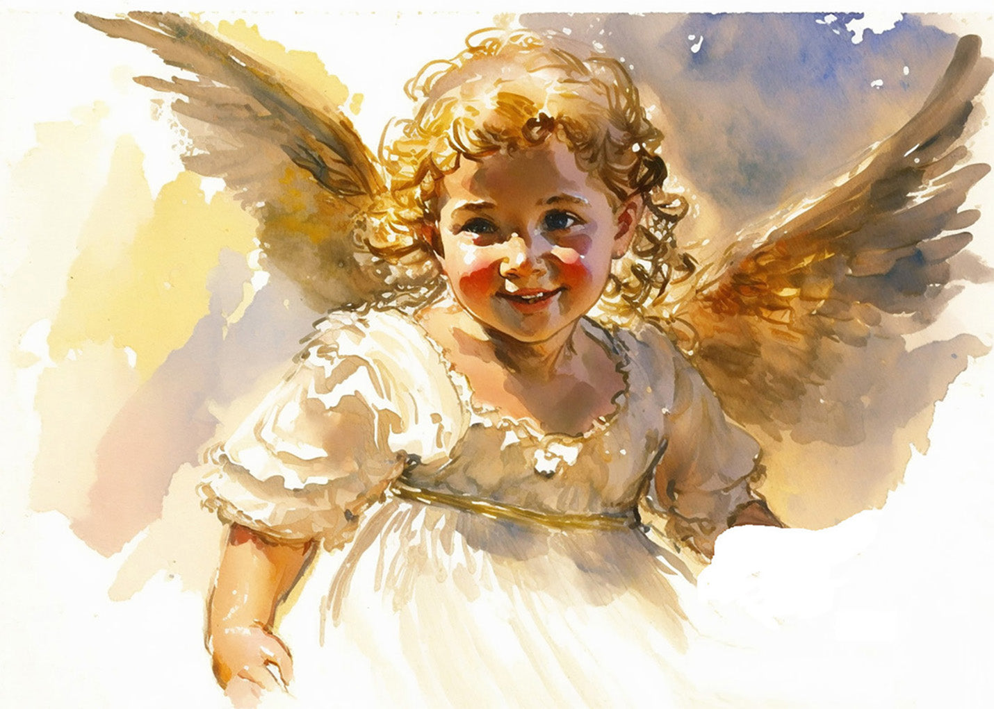 Cuadro El niño ángel feliz
