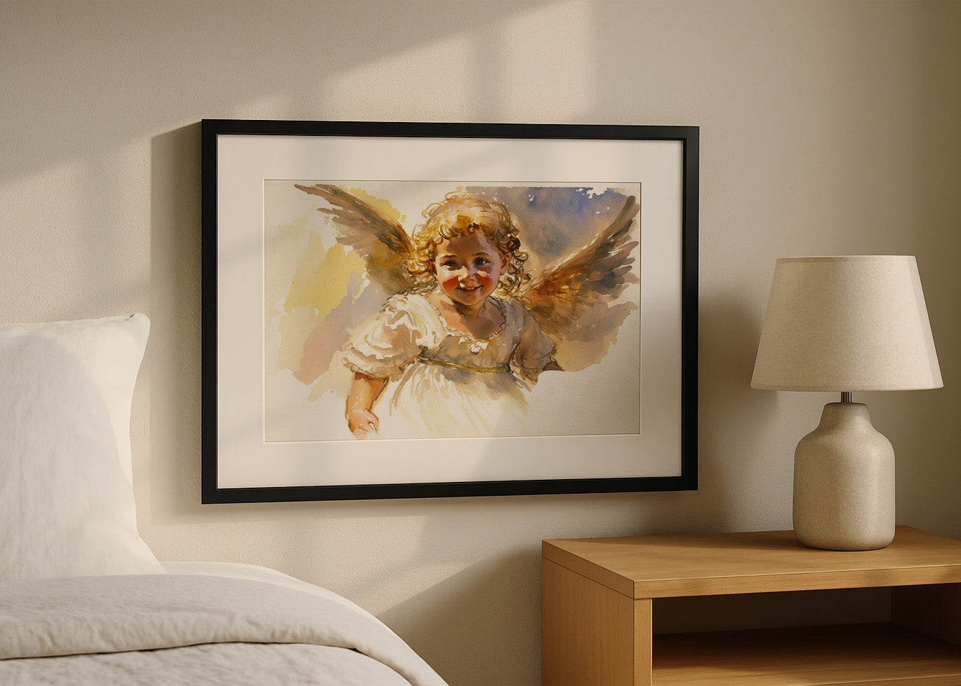 Cuadro El niño ángel feliz