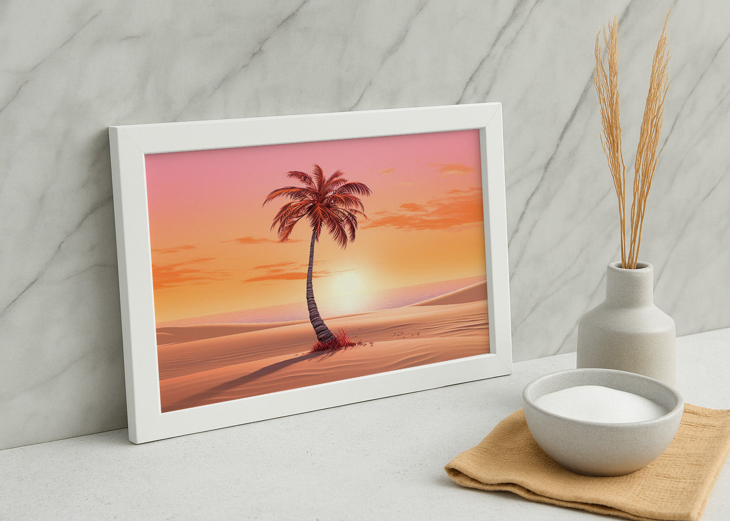 Cuadro Palmera: colores pasteles