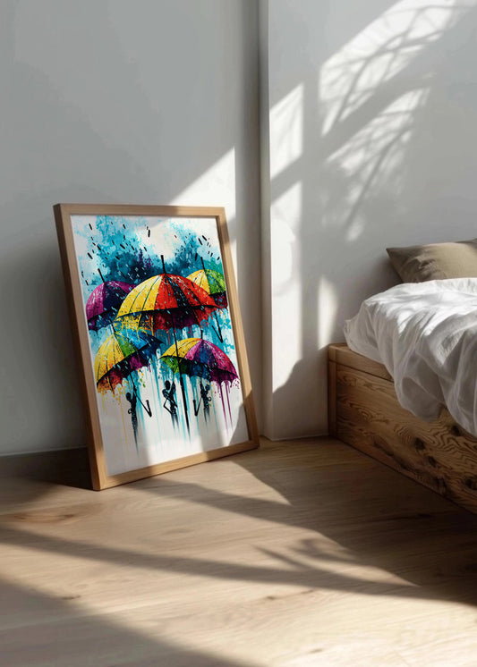 Cuadro Paraguas de colores nota musical