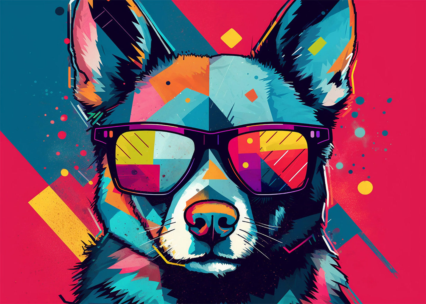 Cuadro Perro con flow aesthetic