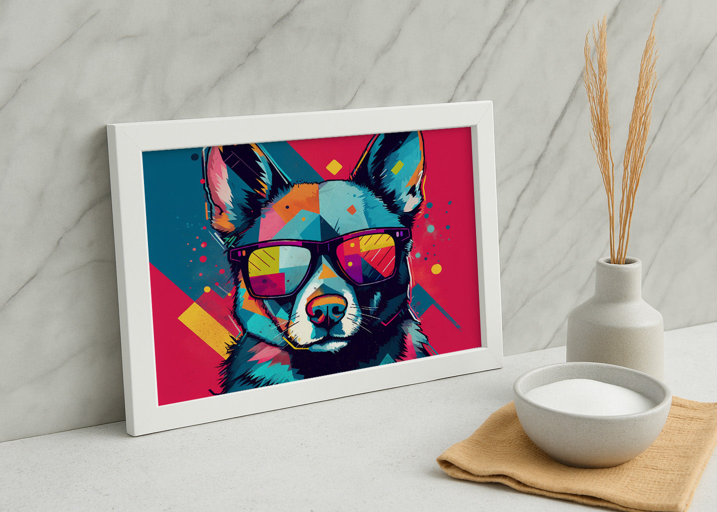 Cuadro Perro con flow aesthetic