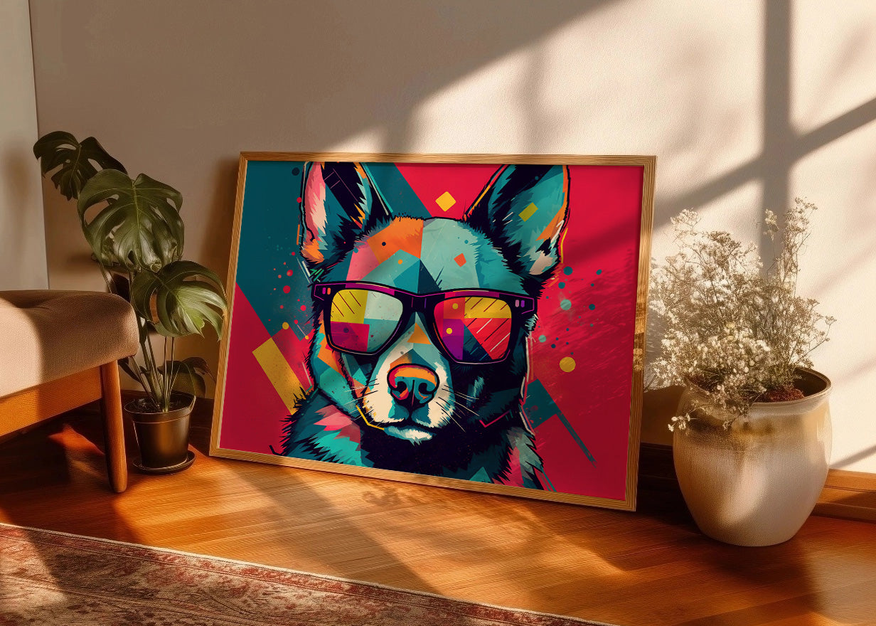 Cuadro Perro con flow aesthetic
