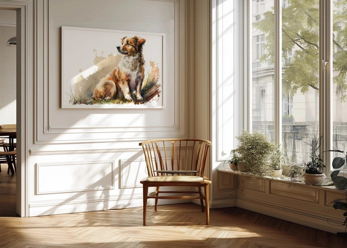 Cuadro Dibujo de perro estilo acuarela