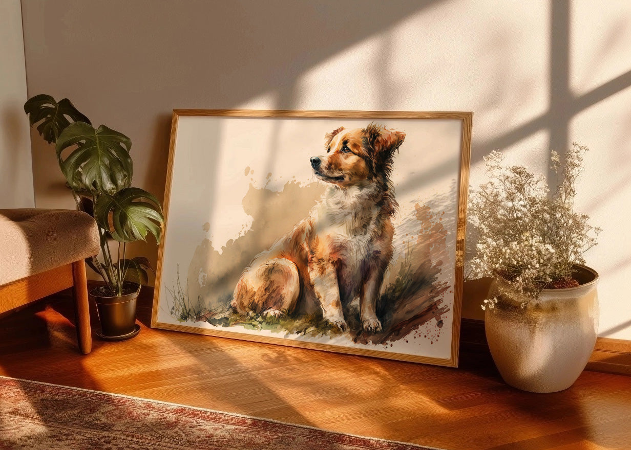 Cuadro Dibujo de perro estilo acuarela