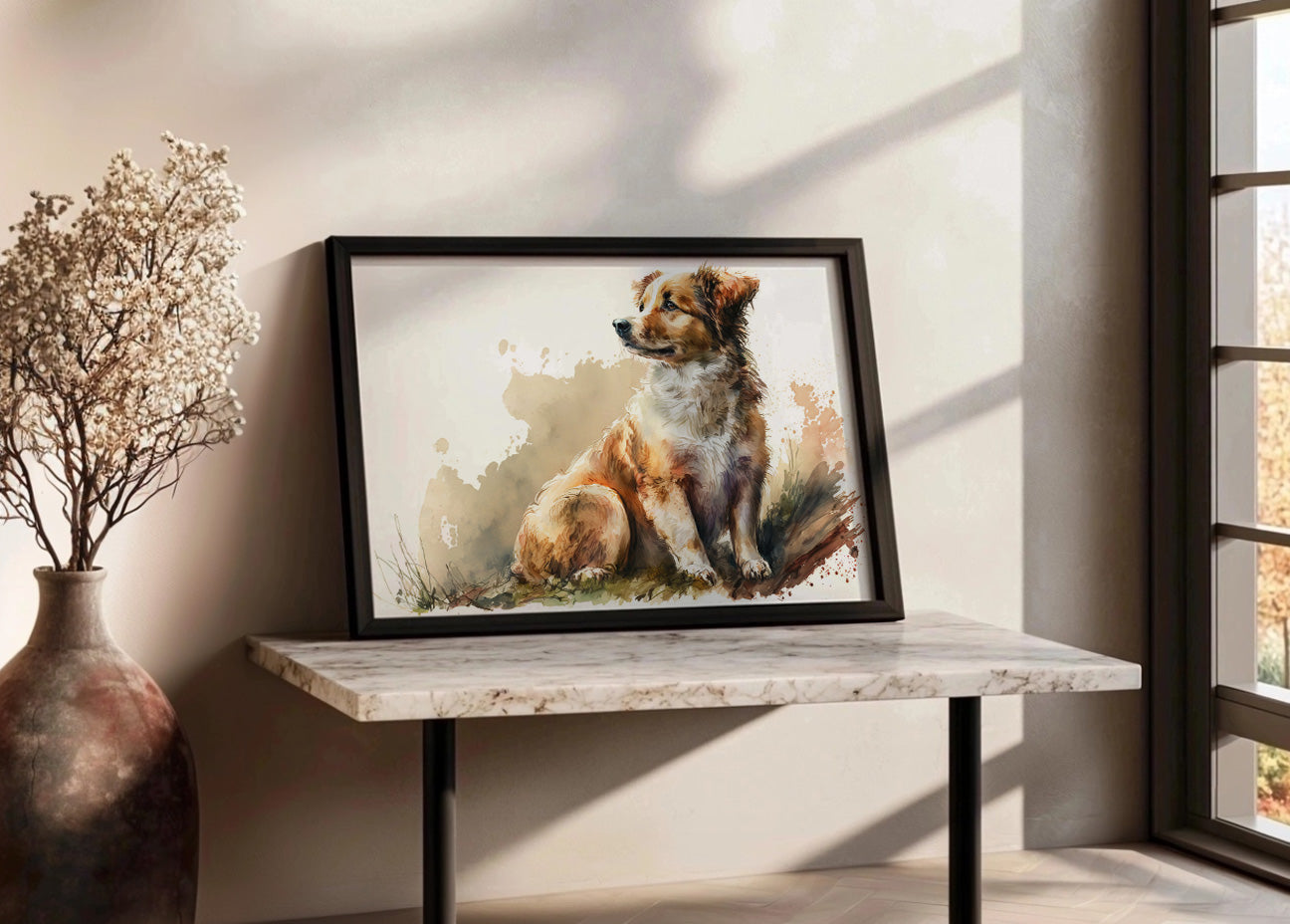 Cuadro Dibujo de perro estilo acuarela