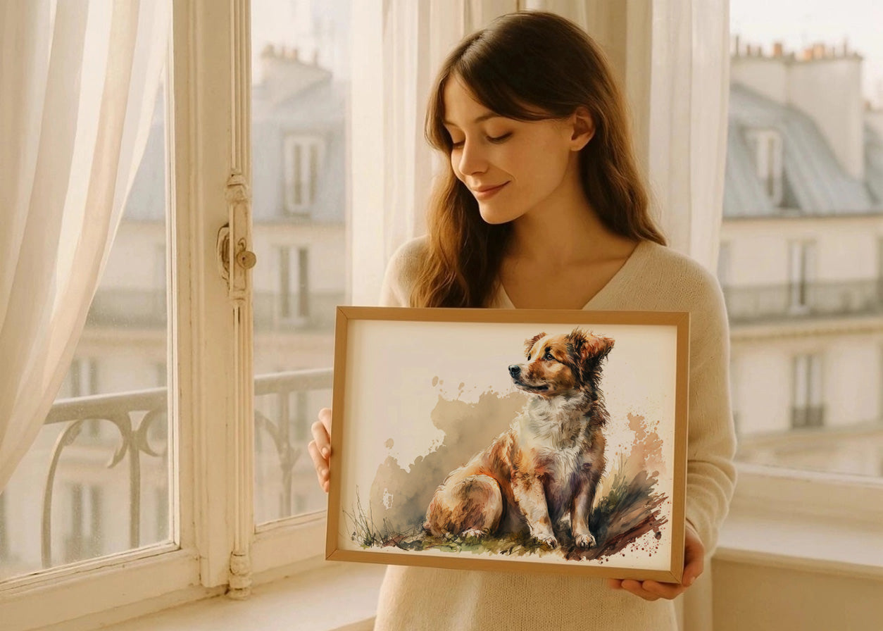 Cuadro Dibujo de perro estilo acuarela