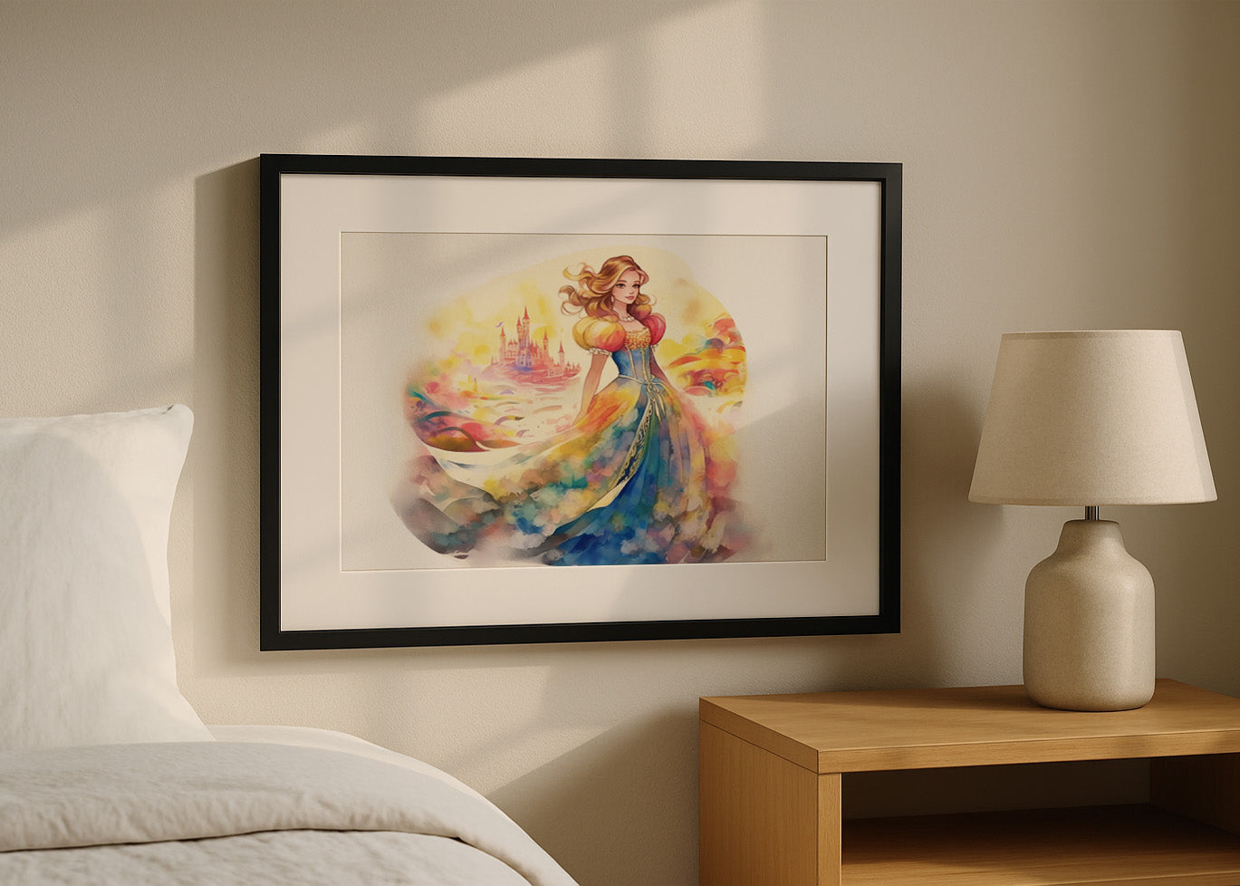 Cuadro Princesa con vestido de colores