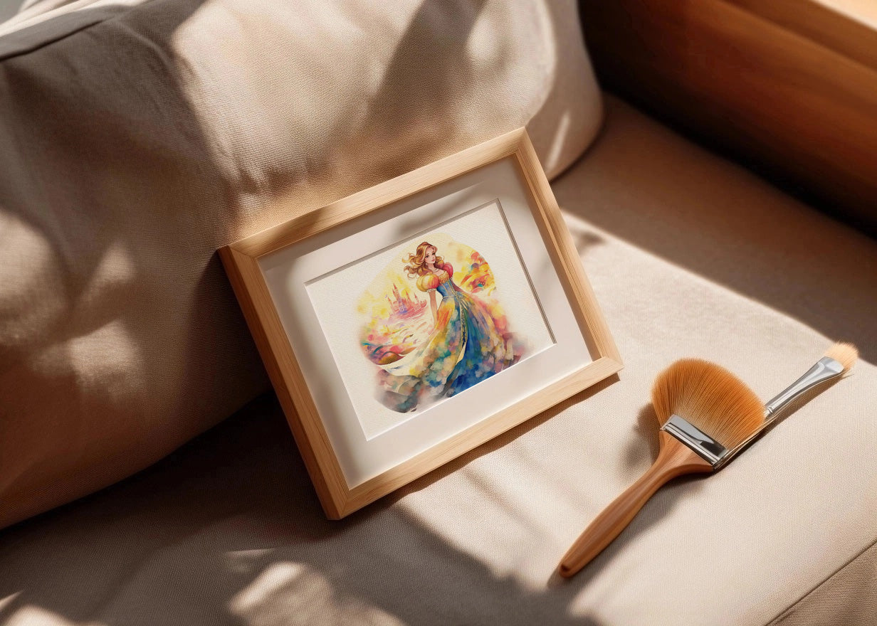 Cuadro Princesa con vestido de colores