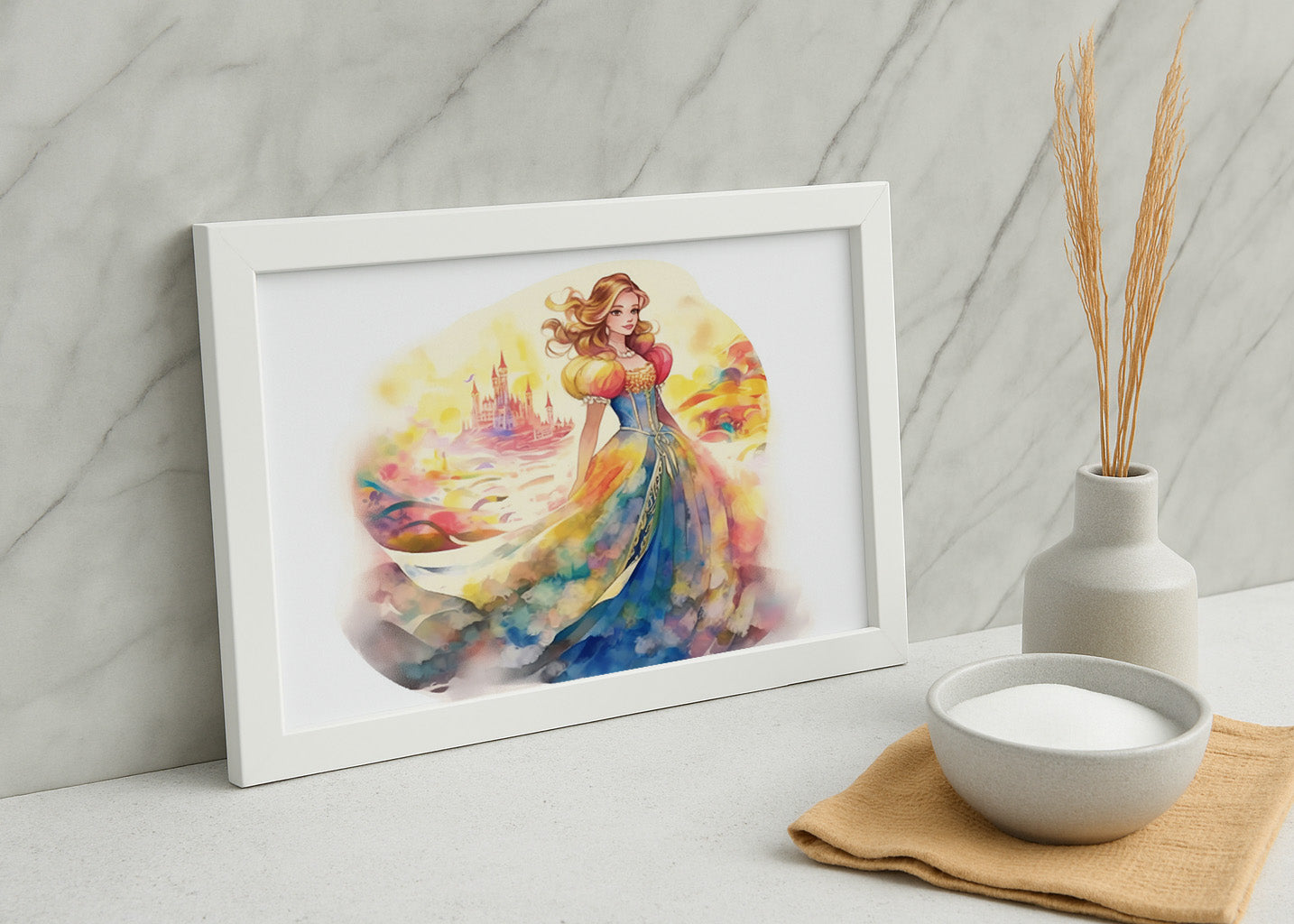 Cuadro Princesa con vestido de colores