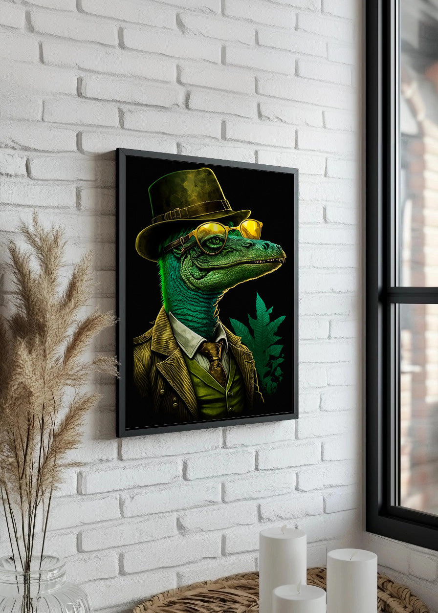 Cuadro Reptiliano trajeado