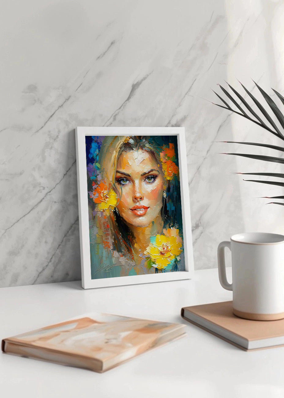 Cuadro Bella mujer con flores