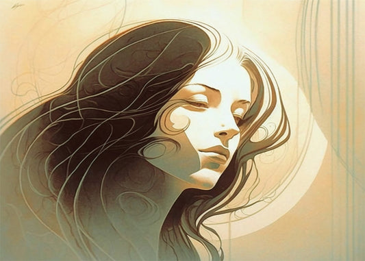 Cuadro Mujer sintiendo estilo minimalista