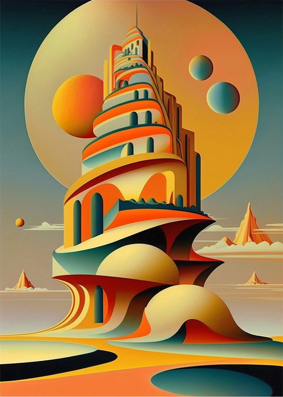Cuadro La torre de Babel estilo Dalí