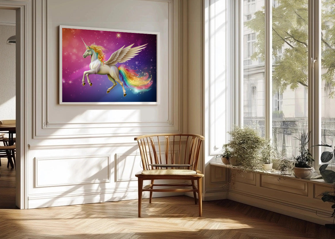 Cuadro Unicornio celestial de princesa