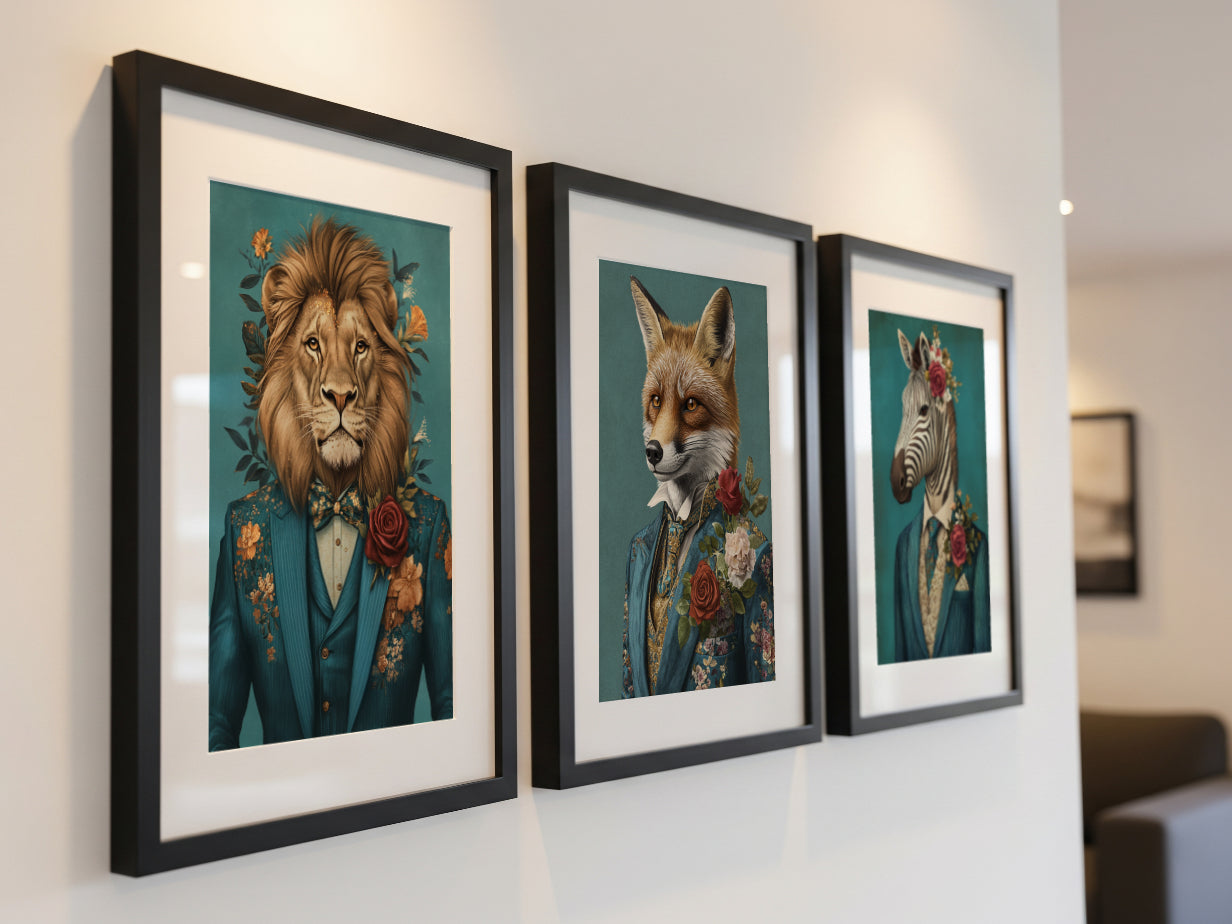 cuadros de animales vestidos de personas