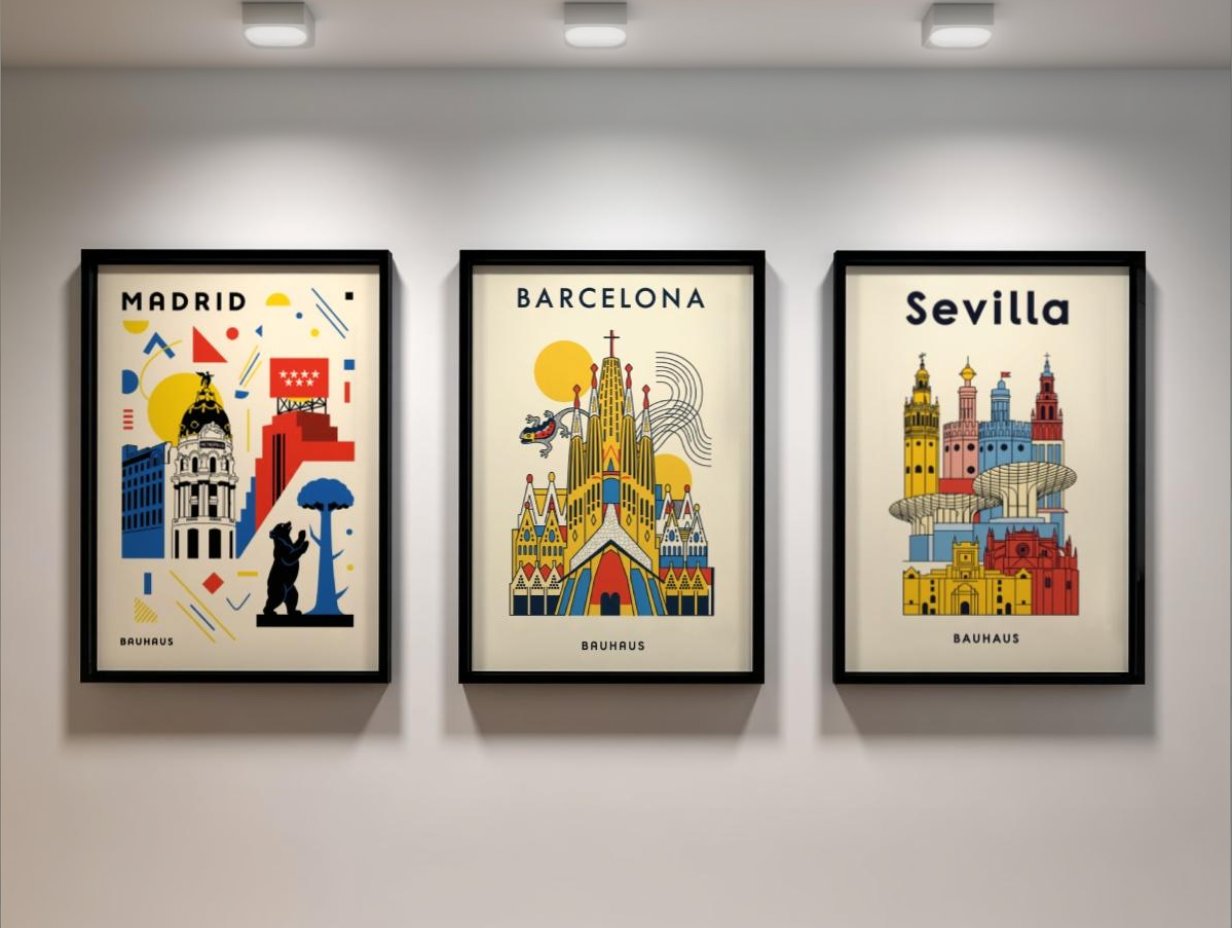 Cuadros bauhaus de ciudades