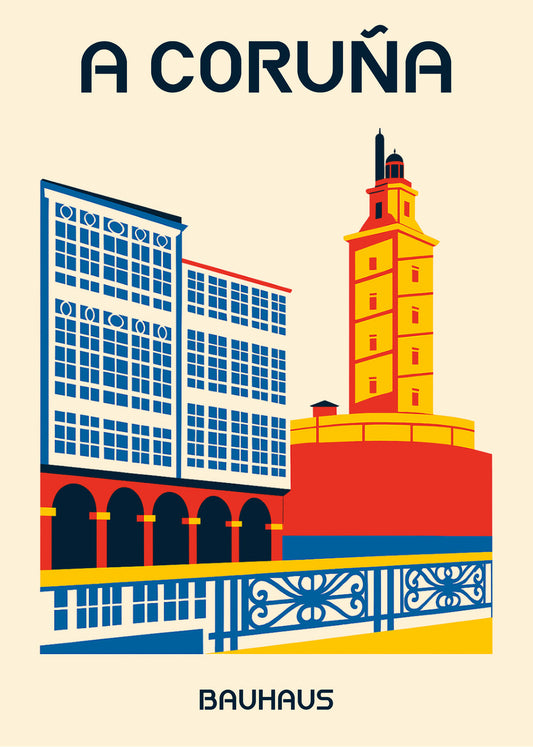 Cuadro A Coruña Poster Bauhaus