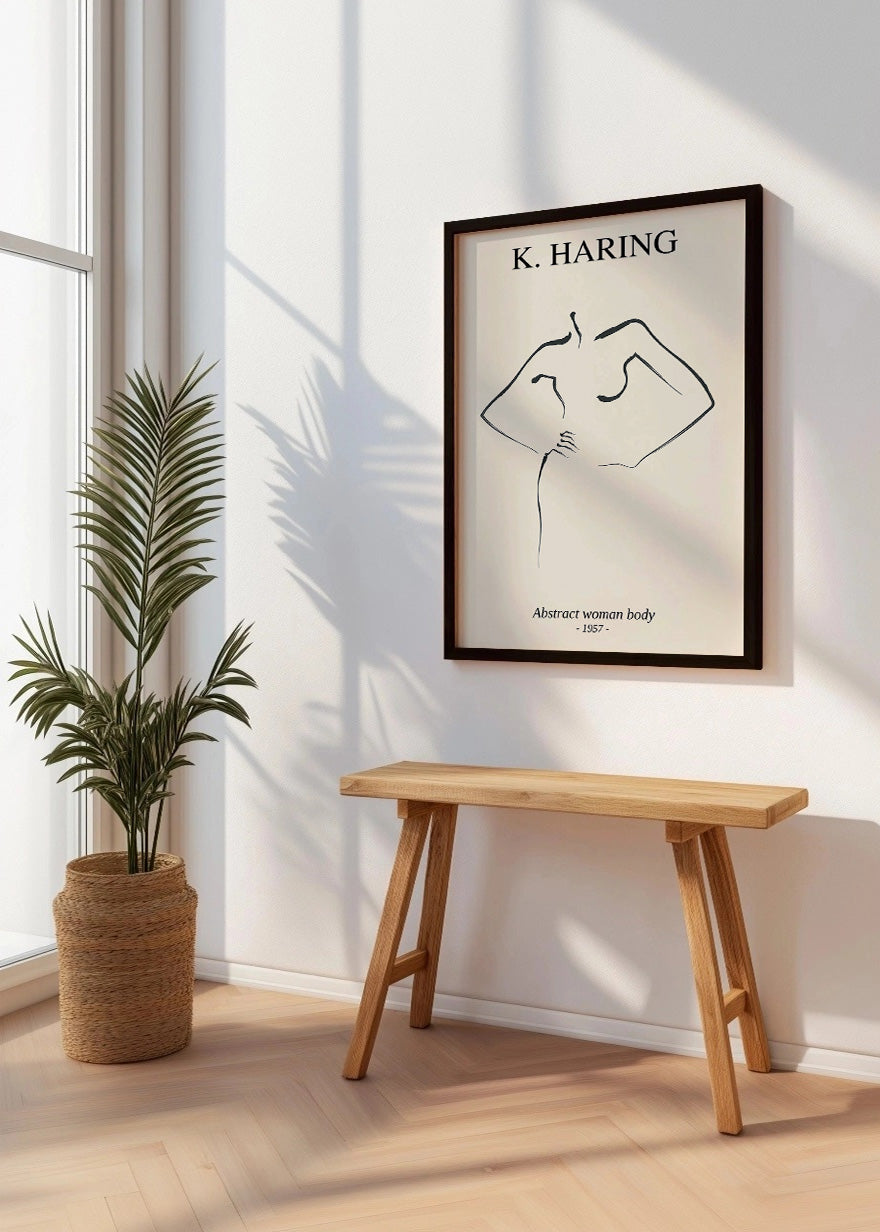 Cuadro Abstract woman body (K. Haring)