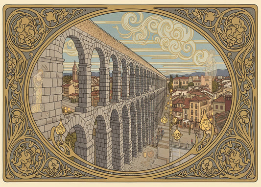 Cuadro Acueducto de Segovia - Art Nouveau