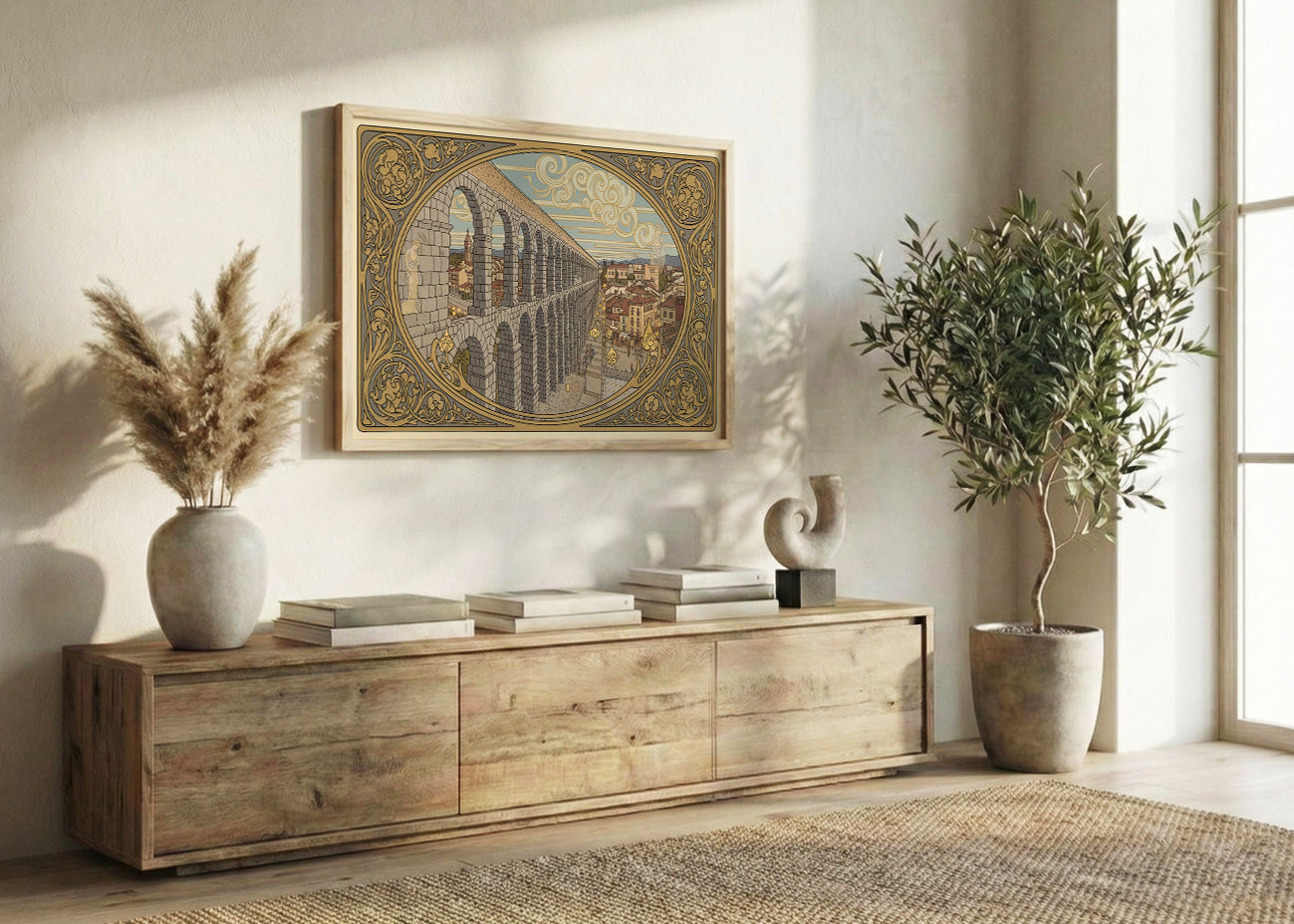 Cuadro Acueducto de Segovia - Art Nouveau