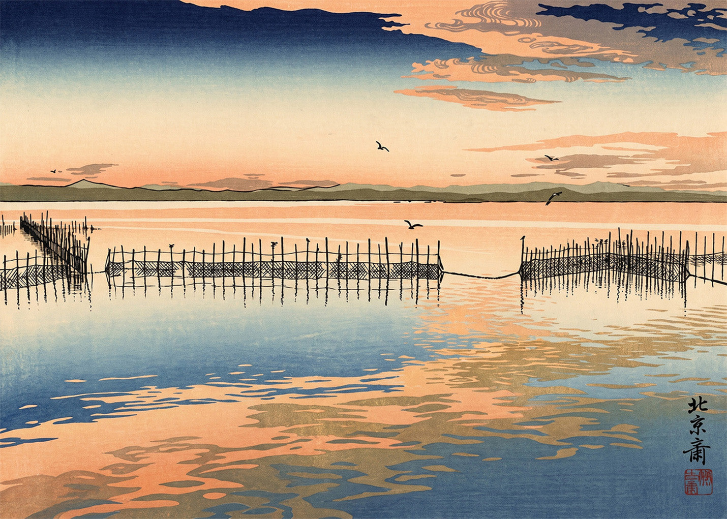 Cuadro Albufera de Valencia estilo japonés