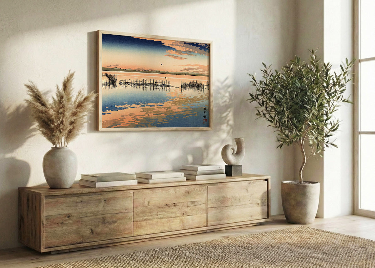 Cuadro Albufera de Valencia estilo japonés