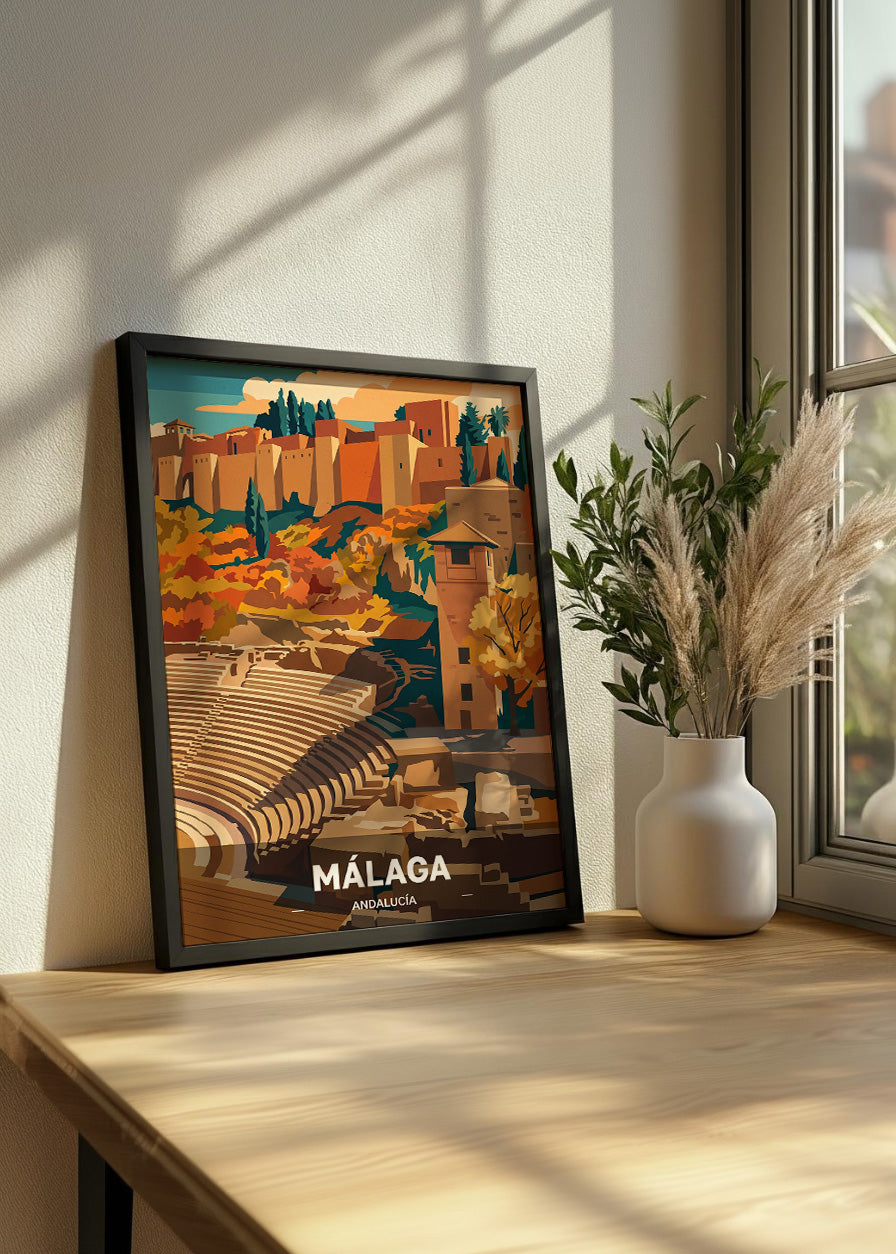 Cuadro Alcazaba y Teatro Romano de Málaga - Otoño