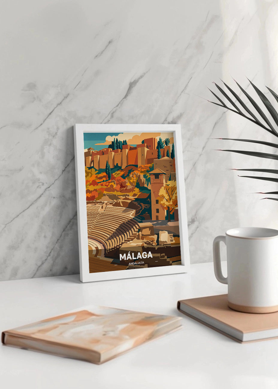 Cuadro Alcazaba y Teatro Romano de Málaga - Otoño