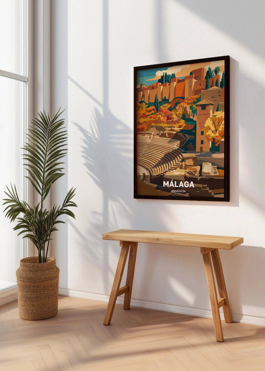 Cuadro Alcazaba y Teatro Romano de Málaga - Otoño
